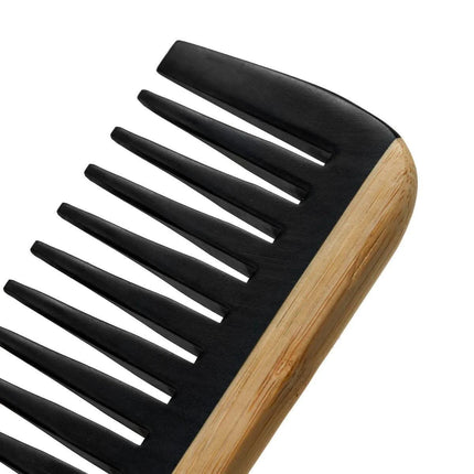 BeautyKit LOFT NN-09 bambukinės šukos kirpyklai – lengvas svoris, drėgmei atsparus bambukas, idealios intensyviam salonų darb
