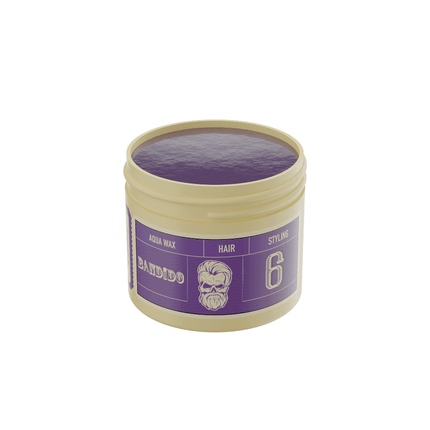 Bandido Cosmetics Aqua Wax violetinis vidutinio fiksavimo vaškas drėgnam plaukų efektui kirpykloje