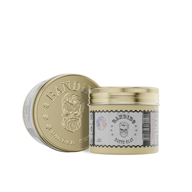 Bandido Cosmetics Matte Clay plaukų pomada 125ml – matinė fiksacija profesionaliems kirpyklų stilistams