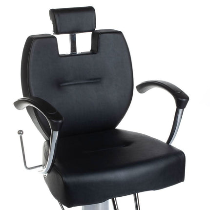 Juoda barberio kėdė HEKTOR BH-3208 su reguliuojamu aukščiu – ideali barberių salonui