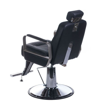 BS HOMER BH-31237 juoda barberio kėdė – ilgaamžis barber salono baldas intensyviam profesionaliam naudojimui
