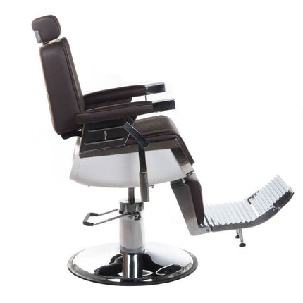 Ruda barberio kėdė BH-31823 su reguliuojamu atlošu ir pėdų atrama profesionaliam barber shop