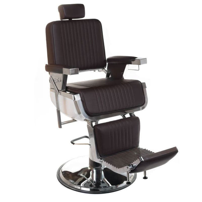 Barberio kėdė LUMBER BH-31823 ruda – profesionali kirpyklos kėdė klientų aptarnavimui