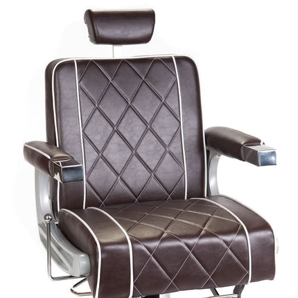 BS ODYS BH-31825M rudos spalvos barberio kėdė modernioje vyrų kirpykloje – ergonomiška ir stilinga