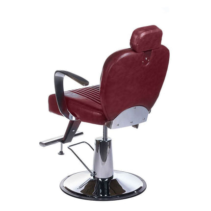 OLAF BH-3273 hidraulinė barberio kėdė salone – stabili kryžminė bazė ir 360° sukimosi funkcija kirpėjams