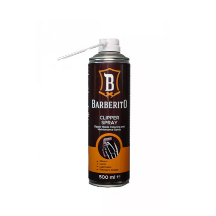 BeautyKit Barberito 500 ml dezinfekcinė priemonė mašinėlių ašmenims – greitas valymas ir tepimas kirpykloje