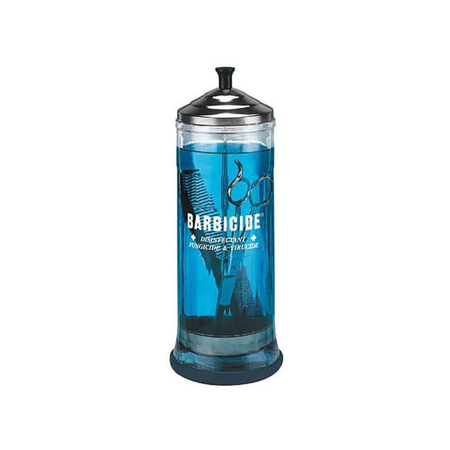 BARBICIDE stiklinis indelis įrankių dezinfekcijai 1100 ml – profesionalus dezinfekcijos indas kirpykloms ir grožio salonams