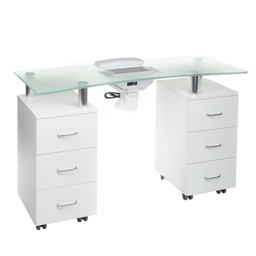 Manikiūro stalas su anga ištraukėjui BD-3425-1+O, baltas
