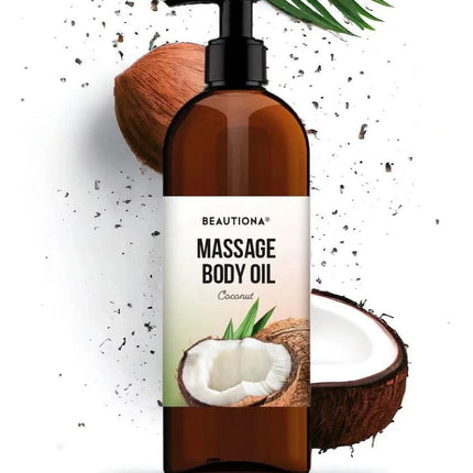 BEAUTIONA kūno masažo aliejus Coconut 500 ml – profesionalus kokosų aliejus kūno masažo procedūroms salone