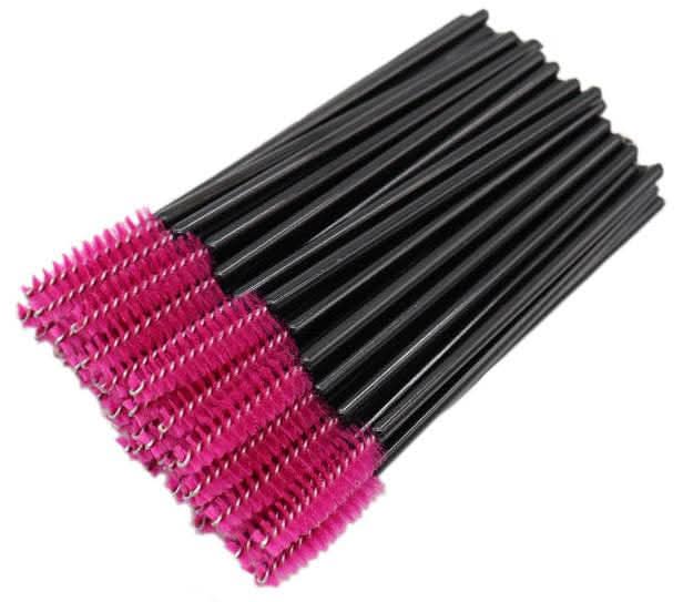 Blakstienų ir antakių šepetėliai, 50 vnt raudonos spalvos - Beauty Kit