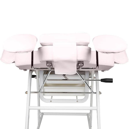 BeautyKit baldai grožio kabinetui – Ivette rožinė kėdė su patogiu kliento gulėjimo reguliavimu