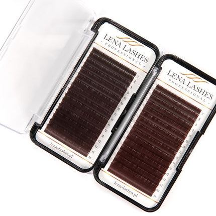 LENA LASHES Professional Volume D 0.07 MIX blakstienos, rudos