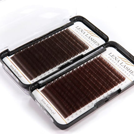 LENA LASHES Professional Volume D 0.07 MIX blakstienos, rudos