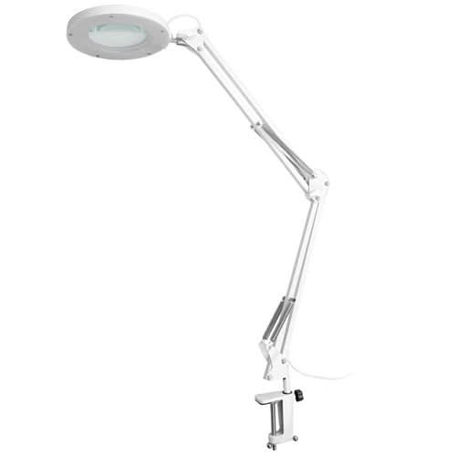 LED lempa-lupa SONOBELLA BSL-06 tvirtinama prie stalo 8.4 W, balta