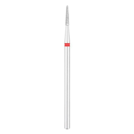 EXO PRO CARBON frezos antgalis kūgio formos (CONE) 1,6 mm raudonas – volframo karbido manikiūro įrankis profesionalams