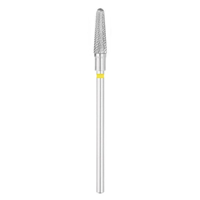 EXO PRO karbidinis frezos antgalis Cone Round 4,0 mm geltonas – tikslus manikiūro ir pedikiūro įrankis profesionalams