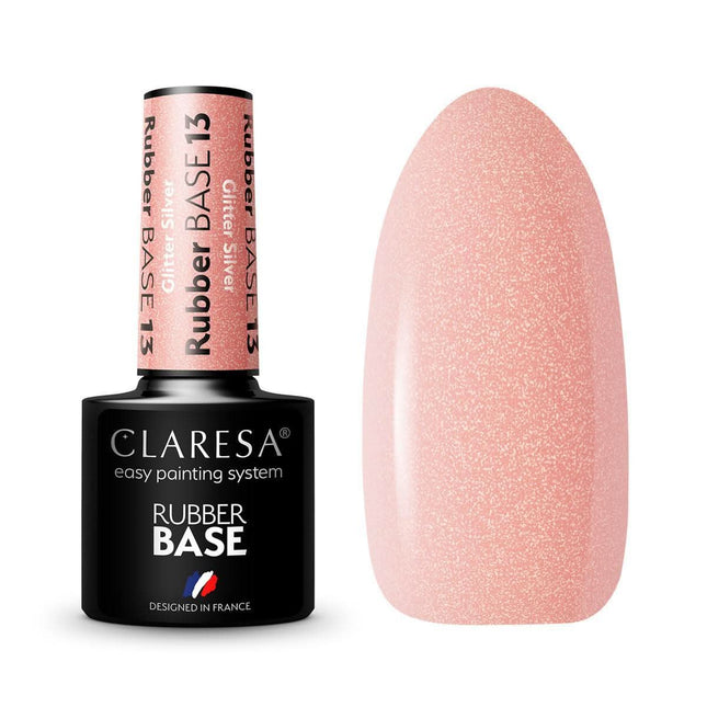 CLARESA RUBBER BASE 13 gelinio lako kaučiukinė bazė nagams 5g – profesionali priemonė manikiūrui