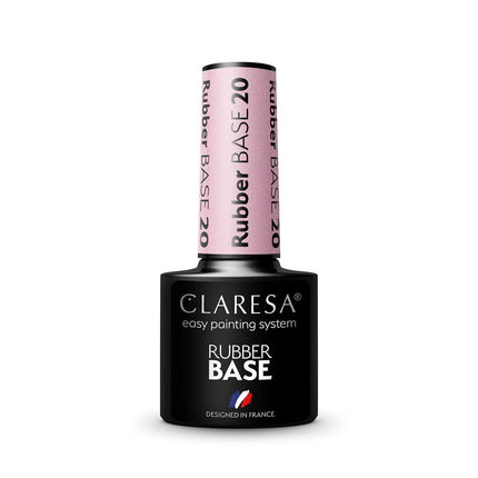 CLARESA Rubber Base 20 pedikiūrui ir manikiūrui – subtiliai rožinis atspalvis, greitas rezultatas