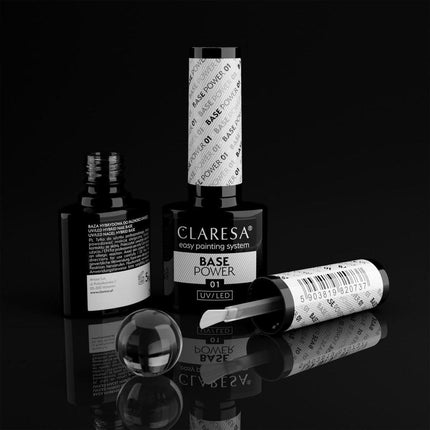 CLARESA BASE POWER 01 – savęs lygiavimosi formulė lygiam nagų paviršiui be tepinių manikiūre
