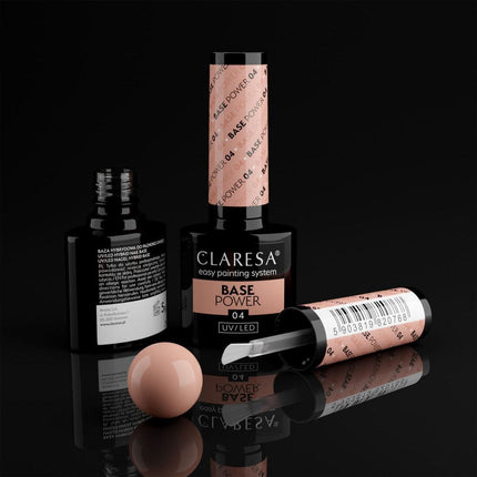 CLARESA BASE POWER 04 – profesionali gelinio lako bazė salonui, tinka natūraliems ir jautriems nagams