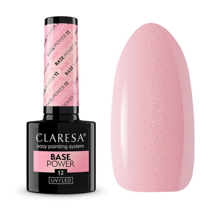 CLARESA Power Base 12,5 g – stiprinanti gelinio lako bazė nagų salonui, vienodina spalvą