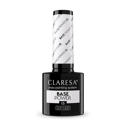 CLARESA gelinio nagų lako bazė BASE POWER 15 5g – profesionali manikiūro bazė ilgalaikiam rezultatui
