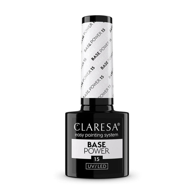 CLARESA gelinio nagų lako bazė BASE POWER 15 5g – profesionali manikiūro bazė ilgalaikiam rezultatui