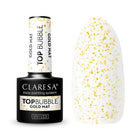 CLARESA Top Bubble Gold Matt 5g gelinio nagų lako matinis viršutinis sluoksnis su aukso dalelėmis manikiūrui