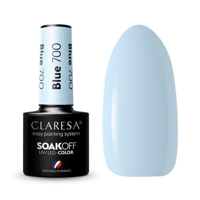 CLARESA hibridinis nagų lakas BLUE 700 5g – sodri mėlyna spalva iš FUNFAIR kolekcijos profesionaliam manikiūrui
