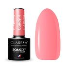 CLARESA hibridinis nagų lakas CANDY 4 5g – pastelinė rožinė-persikų spalva UV/LED manikiūrui