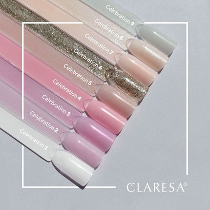 CLARESA CELEBRATION 4 hibridinis lakas – universali rožinė spalva vestuvinio ir proginio manikiūro stilizacijoms