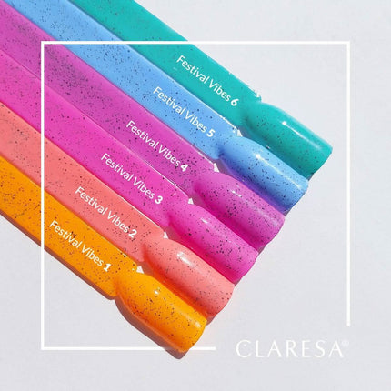 CLARESA Festival Vibes 1 hibridinis lakas – neužliejantis odelių, greita aplikacija manikiūro salonuose