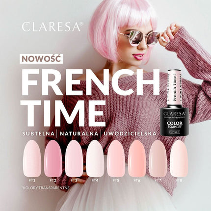CLARESA French Time kolekcijos lakas nude tonas manikiūrui ir pedikiūrui profesionaliam rezultatui