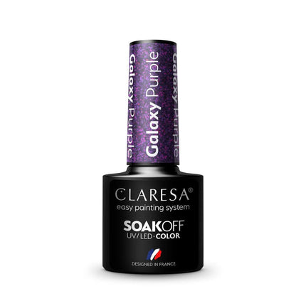 CLARESA Galaxy kolekcijos nagų lakas – mirgantys blizgučiai kosminio efekto pedikiūrui ir manikiūrui salone