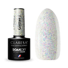 CLARESA hibridinis nagų lakas GLITTER 1 5g – blizgus manikiūro lakas profesionaliam salonui, lengva aplikacija