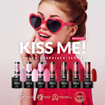 CLARESA hibridinis nagų lakas Kiss Me! 6 – ilgalaikis pedikiūro ir manikiūro rezultatas 5g