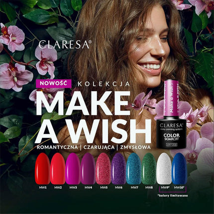 CLARESA Make A Wish hibridinis lakas – sodrus blizgesys jau po 1–2 sluoksnių, manikiūro meistrui