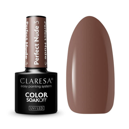 CLARESA hibridinis nagų lakas PERFECT NUDE 3 5g – nude atspalvis manikiūrui ir pedikiūrui