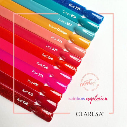 CLARESA PINK 530 hibridinis lakas nagams – drąsi neono rožinė spalva vakariniam ir kasdieniam manikiūrui