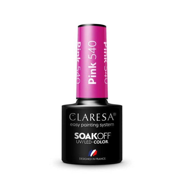 CLARESA hibridinis nagų lakas PINK 540 5g – rubino atspalvio lakas manikiūrui ir pedikiūrui su ilgalaikiu blizgesiu