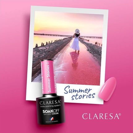 CLARESA SUMMER STORIES 6 hibridinis lakas – ilgalaikis rožinis atspalvis iki 3 savaičių ant nagų