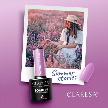CLARESA SUMMER STORIES 7 hibridinis lakas – intensyvus violetas vasariškam nagų dizainui