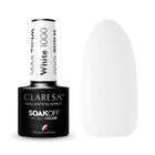 CLARESA hibridinis nagų lakas WHITE 1000 5g – baltas nagų lakas manikiūrui, universalus pagrindas dekoracijoms