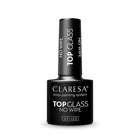 CLARESA hibridinis viršutinis gelio sluoksnis Top Glass No Wipe 5 g – ilgalaikis manikiūro topas be lipnaus sluoksnio