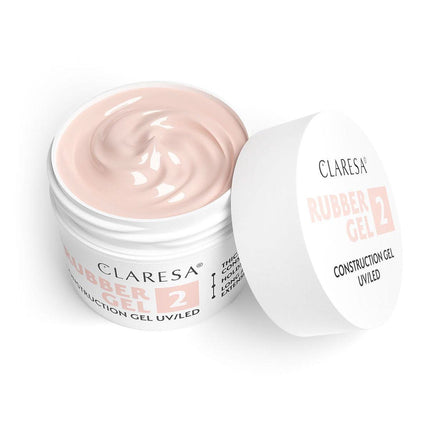 CLARESA Rubber Gel 2 tankaus gelio aplikacija nagų priauginimui salone – greita ir tolerantiška formulė