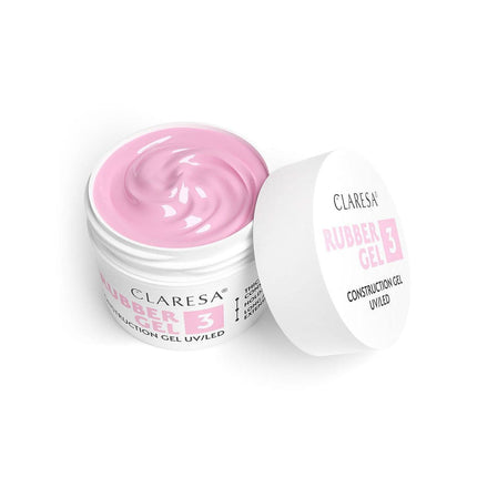 CLARESA RUBBER GEL 3 – stora konsistencija atspari temperatūros svyravimams, skirta manikiūro kabinetams