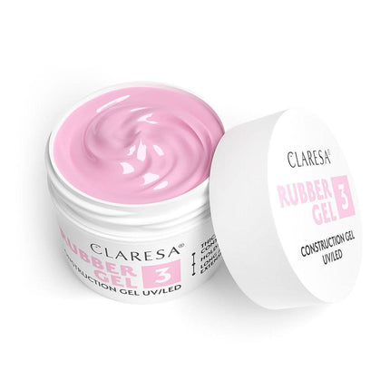 CLARESA nagų priauginimo gelis salonui – RUBBER GEL stabili konsistencija greitam ir tiksliam darbui su klientais