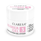CLARESA RUBBER GEL 3 nagų priauginimo gelis profesionalams, 90 g – tanki, temperatūrai atspari formulė manikiūrui