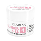 CLARESA RUBBER GEL 4 nagų priauginimo gelis 45g – tankios formulės struktūrinis gelis profesionaliam salonų manikiūrui