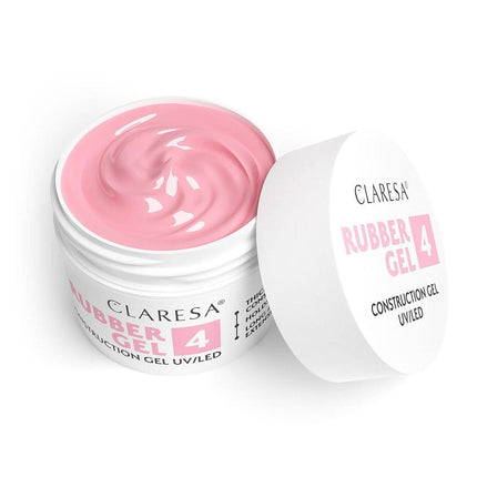 CLARESA Rubber Gel nagų priauginimas – atsparus temperatūros svyravimams gelis stabiliam plokštelės prailginimo rezultatui